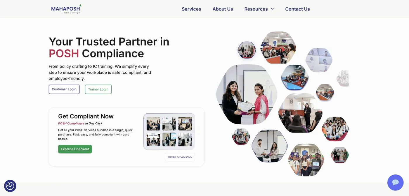 MAHAPOSH website with training and compliance services