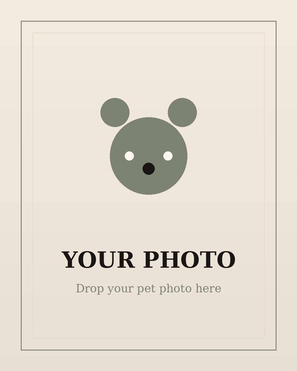 Photo of a dog before the portrait